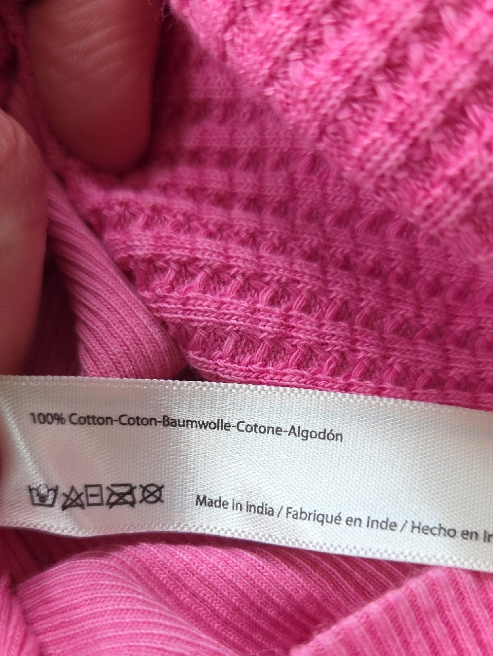 Free People One Blake Thermal Top Pink Phenom XS New - Picture 5 of 7